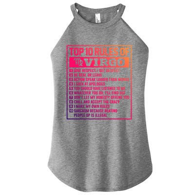 Top 10 Rules Of Virgo Birthday Horoscope Gift Women's Perfect Tri Rocker Tank