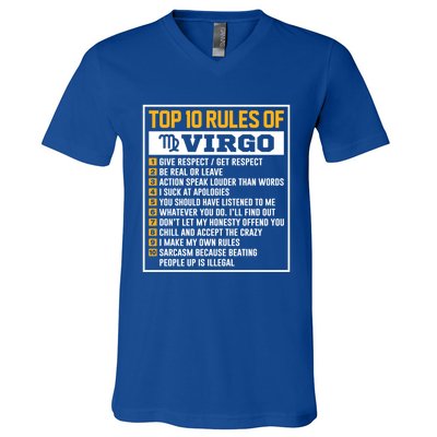 Top 10 Rules Of Virgo Birthday Horoscope Gift V-Neck T-Shirt