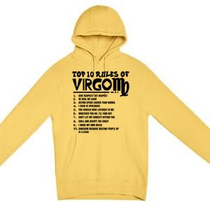 Top 10 Rules Of Virgo Zodiac Birthday Funny Gift Premium Pullover Hoodie