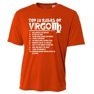 Top 10 Rules Of Virgo Zodiac Birthday Funny Gift Cooling Performance Crew T-Shirt