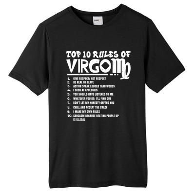 Top 10 Rules Of Virgo Zodiac Birthday Funny Gift Tall Fusion ChromaSoft Performance T-Shirt