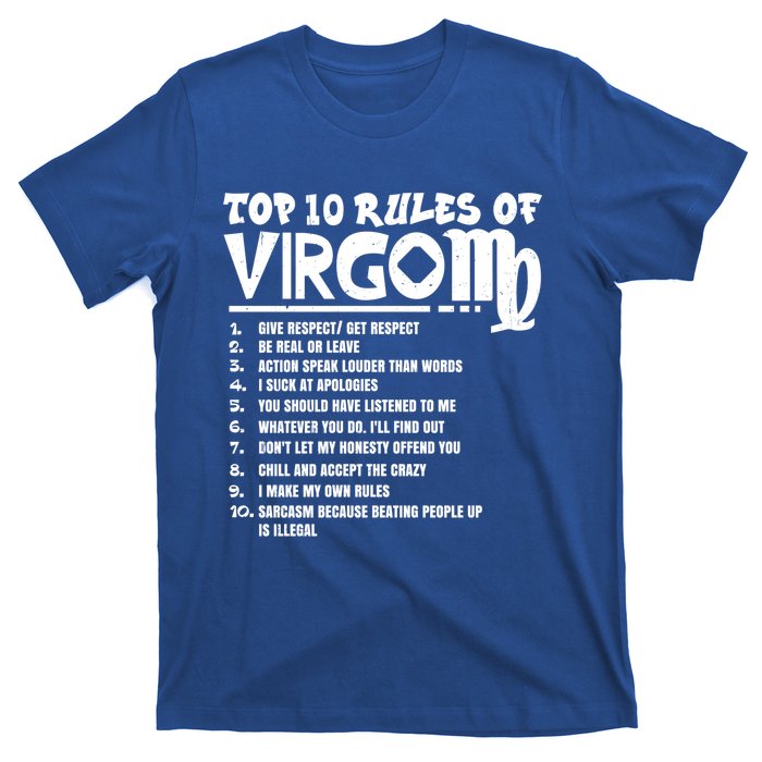 Top 10 Rules Of Virgo Zodiac Birthday Funny Gift T-Shirt