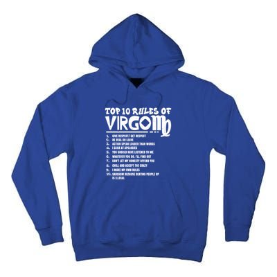 Top 10 Rules Of Virgo Zodiac Birthday Funny Gift Tall Hoodie