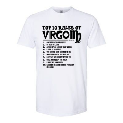 Top 10 Rules Of Virgo Zodiac Birthday Funny Gift Softstyle CVC T-Shirt