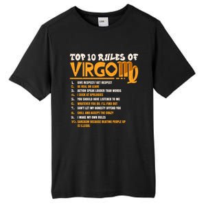 Top 10 Rules Of Virgo Zodiac Birthday Funny Gift Tall Fusion ChromaSoft Performance T-Shirt