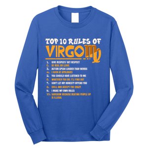 Top 10 Rules Of Virgo Zodiac Birthday Funny Gift Long Sleeve Shirt