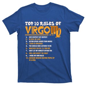 Top 10 Rules Of Virgo Zodiac Birthday Funny Gift T-Shirt