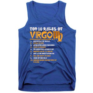 Top 10 Rules Of Virgo Zodiac Birthday Funny Gift Tank Top