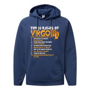 Top 10 Rules Of Virgo Zodiac Birthday Funny Gift Performance Fleece Hoodie