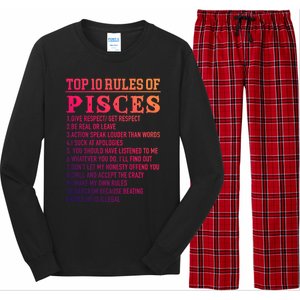 Top 10 Rules Of Pisces February 19 March 20 Birthday Gift Long Sleeve Pajama Set