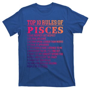 Top 10 Rules Of Pisces February 19 March 20 Birthday Gift T-Shirt