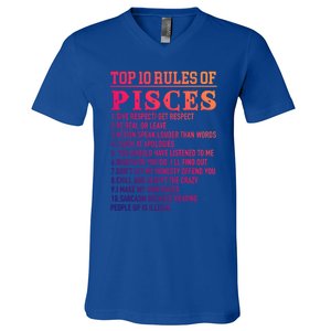 Top 10 Rules Of Pisces February 19 March 20 Birthday Gift V-Neck T-Shirt