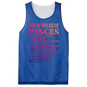 Top 10 Rules Of Pisces February 19 March 20 Birthday Gift Mesh Reversible Basketball Jersey Tank