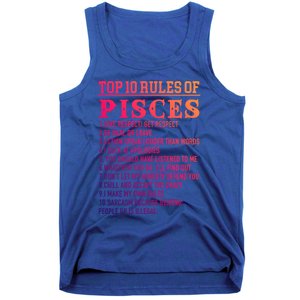 Top 10 Rules Of Pisces February 19 March 20 Birthday Gift Tank Top