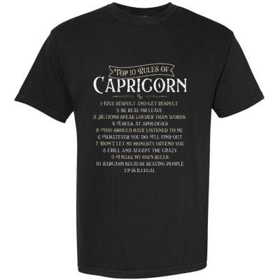 Top 10 Rules Of Capricorn Astrology Horoscope Zodiac Sign Garment-Dyed Heavyweight T-Shirt