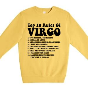 Top 10 Rules Of Virgo Zodiac Cute Funny Virgo Tee Horoscope Gift Premium Crewneck Sweatshirt