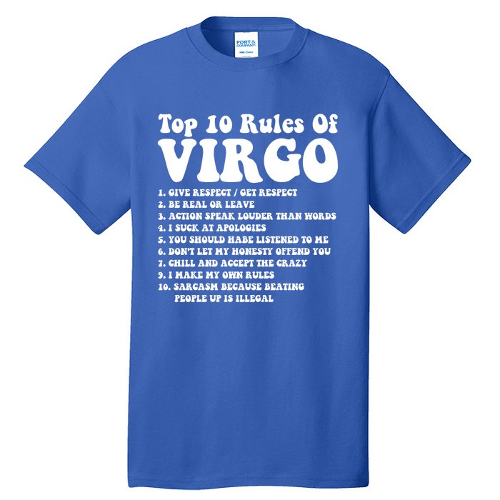 Top 10 Rules Of Virgo Zodiac Cute Funny Virgo Tee Horoscope Gift Tall T-Shirt