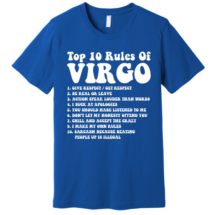 Top 10 Rules Of Virgo Zodiac Cute Funny Virgo Tee Horoscope Gift Premium T-Shirt