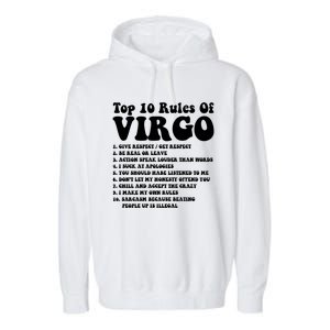 Top 10 Rules Of Virgo Zodiac Cute Funny Virgo Tee Horoscope Gift Garment-Dyed Fleece Hoodie