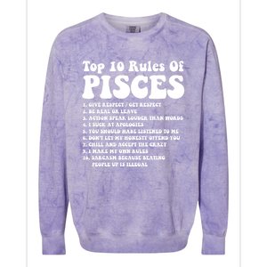 Top 10 Rules Of Pisces Funny Pisces Tee Horoscope Meaningful Gift Colorblast Crewneck Sweatshirt