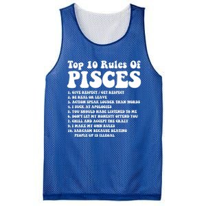 Top 10 Rules Of Pisces Funny Pisces Tee Horoscope Meaningful Gift Mesh Reversible Basketball Jersey Tank