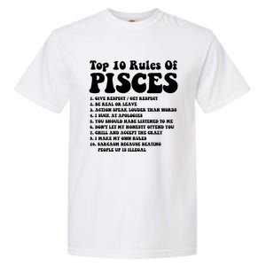 Top 10 Rules Of Pisces Funny Pisces Tee Horoscope Meaningful Gift Garment-Dyed Heavyweight T-Shirt