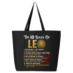 Top 10 Rules Leo Funny Zodiac Sign Traits Horoscope Cool Gift 25L Jumbo Tote