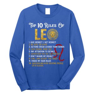 Top 10 Rules Leo Funny Zodiac Sign Traits Horoscope Cool Gift Long Sleeve Shirt