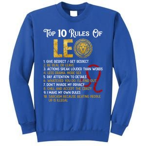 Top 10 Rules Leo Funny Zodiac Sign Traits Horoscope Cool Gift Sweatshirt