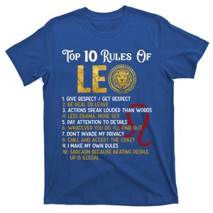 Top 10 Rules Leo Funny Zodiac Sign Traits Horoscope Cool Gift T-Shirt