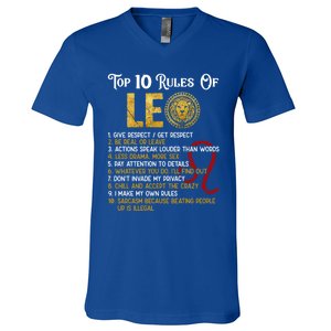 Top 10 Rules Leo Funny Zodiac Sign Traits Horoscope Cool Gift V-Neck T-Shirt