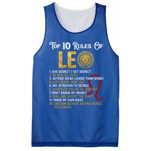 Top 10 Rules Leo Funny Zodiac Sign Traits Horoscope Cool Gift Mesh Reversible Basketball Jersey Tank