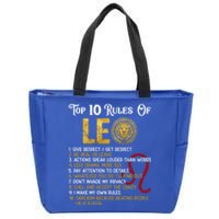 Top 10 Rules Leo Funny Zodiac Sign Traits Horoscope Cool Gift Zip Tote Bag