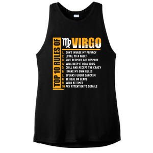 Top 10 Rules Of Virgo Zodiac Sign Funny Gift Ladies PosiCharge Tri-Blend Wicking Tank