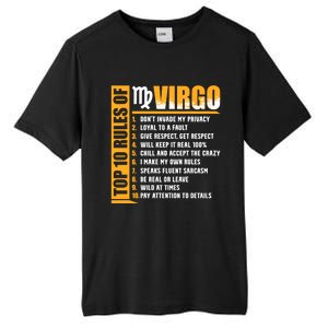 Top 10 Rules Of Virgo Zodiac Sign Funny Gift Tall Fusion ChromaSoft Performance T-Shirt