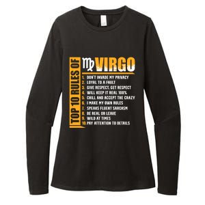 Top 10 Rules Of Virgo Zodiac Sign Funny Gift Womens CVC Long Sleeve Shirt