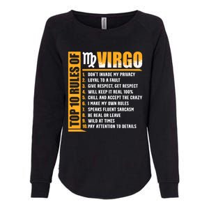 Top 10 Rules Of Virgo Zodiac Sign Funny Gift Womens California Wash Sweatshirt