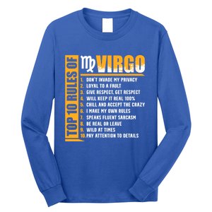 Top 10 Rules Of Virgo Zodiac Sign Funny Gift Long Sleeve Shirt