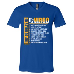 Top 10 Rules Of Virgo Zodiac Sign Funny Gift V-Neck T-Shirt