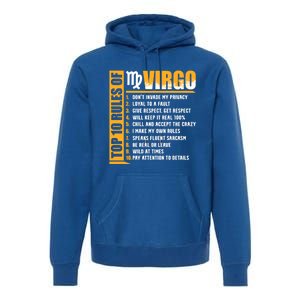 Top 10 Rules Of Virgo Zodiac Sign Funny Gift Premium Hoodie