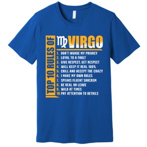 Top 10 Rules Of Virgo Zodiac Sign Funny Gift Premium T-Shirt