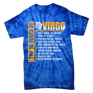 Top 10 Rules Of Virgo Zodiac Sign Funny Gift Tie-Dye T-Shirt