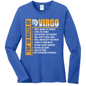 Top 10 Rules Of Virgo Zodiac Sign Funny Gift Ladies Long Sleeve Shirt