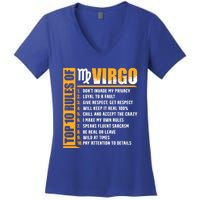 Top 10 Rules Of Virgo Zodiac Sign Funny Gift Women's V-Neck T-Shirt