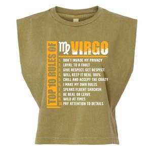 Top 10 Rules Of Virgo Zodiac Sign Funny Gift Garment-Dyed Women's Muscle Tee