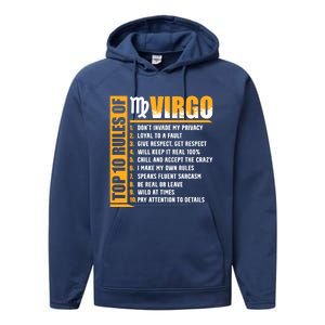 Top 10 Rules Of Virgo Zodiac Sign Funny Gift Performance Fleece Hoodie