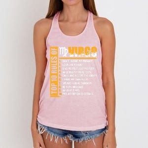 Top 10 Rules Of Virgo Zodiac Sign Funny Gift Women's Knotted Racerback Tank