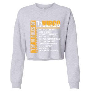 Top 10 Rules Of Virgo Zodiac Sign Funny Gift Cropped Pullover Crew