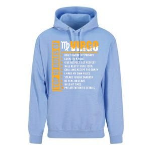 Top 10 Rules Of Virgo Zodiac Sign Funny Gift Unisex Surf Hoodie