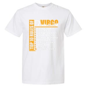 Top 10 Rules Of Virgo Zodiac Sign Funny Gift Garment-Dyed Heavyweight T-Shirt